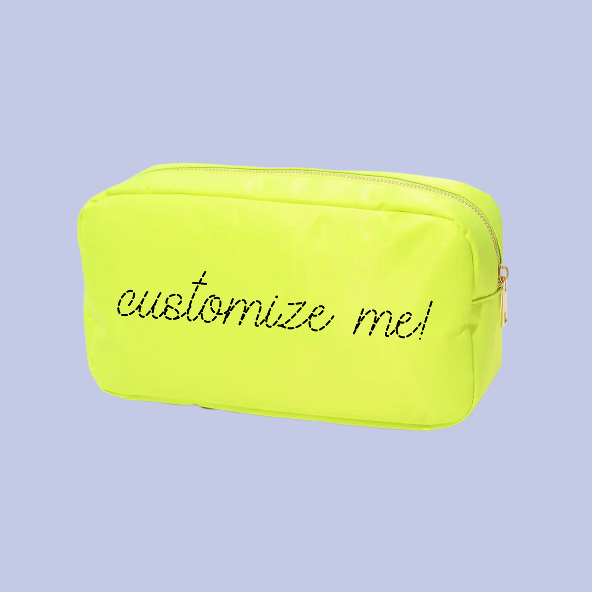 Custom Embroidered Small Pouch - Highlighter Yellow