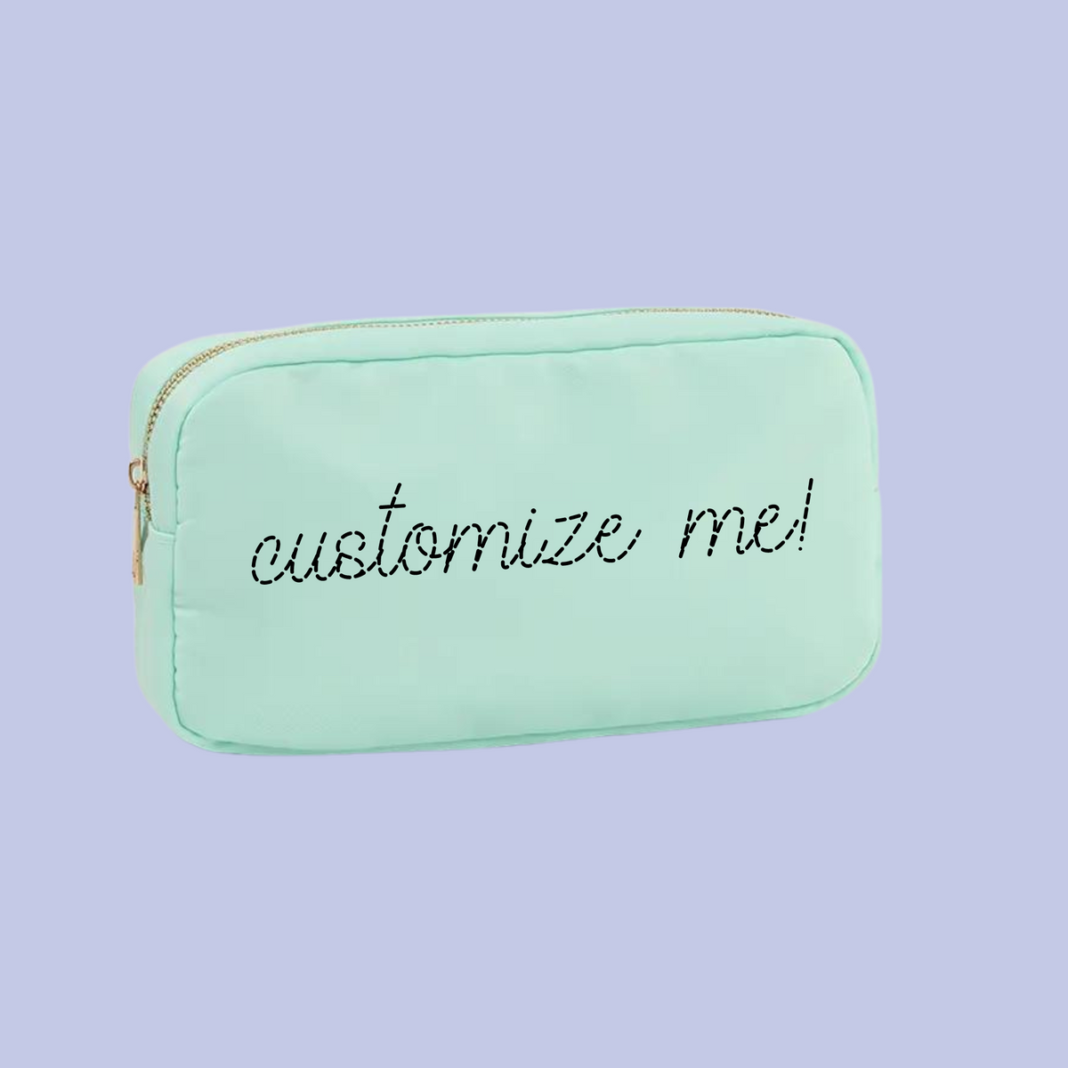 Custom Embroidered Medium Pouch - Mint
