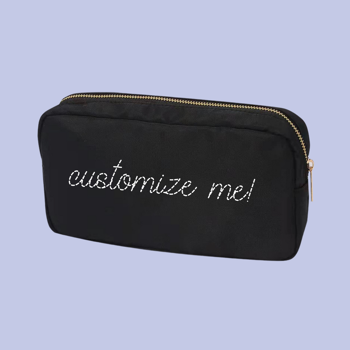 Custom Embroidered Small Pouch - Black