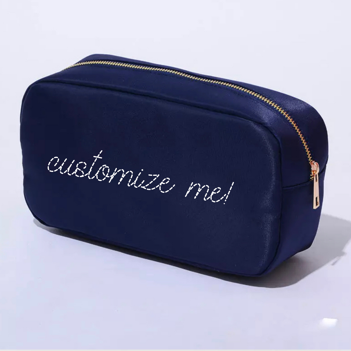 Custom Embroidered Small Pouch - Navy