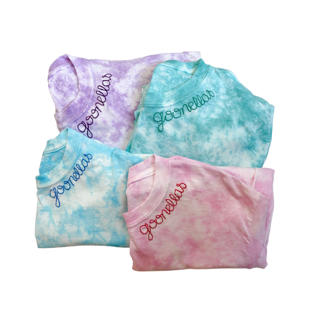 CREATE YOUR OWN Tie-Dye &amp; Embroidered Women&#39;s T-Shirt