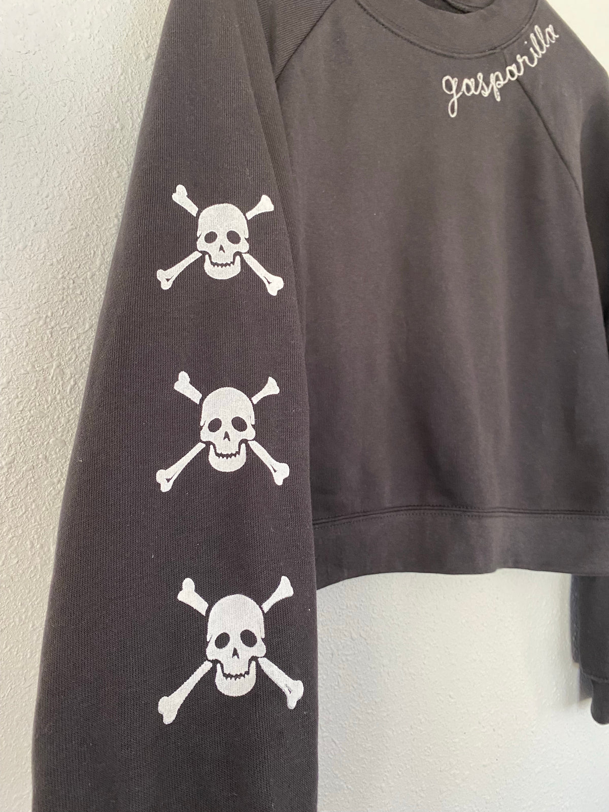 Skulls Screen Printed &amp; Embroidered Adult Crewneck Sweatshirt
